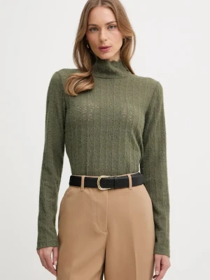 United Colors of Benetton sweter damski kolor zielony lekki z półgolfem 5W77DQ0AT