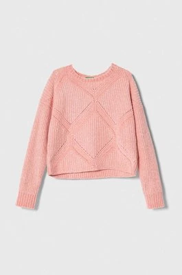 United Colors of Benetton sweter dziecięcy kolor różowy