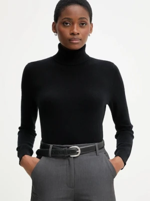 United Colors of Benetton sweter kaszmirowy kolor czarny lekki z golfem 1033D202D