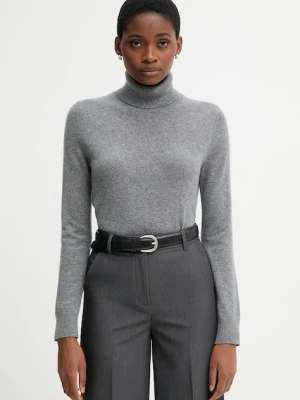 United Colors of Benetton sweter kaszmirowy kolor szary lekki z golfem 1033D202D