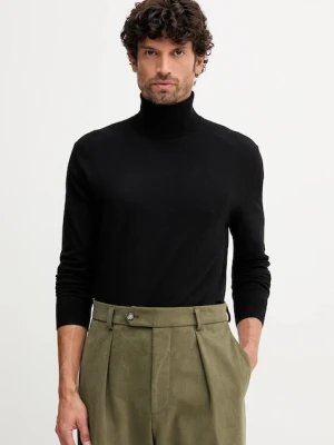 United Colors of Benetton sweter męski kolor czarny lekki z golferm 110XU2025