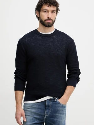 United Colors of Benetton sweter męski z dodatkiem lnu