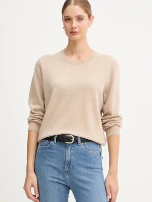 United Colors of Benetton sweter wełniany damski kolor beżowy 1002D10BG