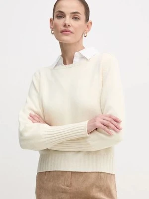 United Colors of Benetton sweter wełniany damski kolor beżowy 1244D10C6