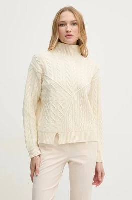 United Colors of Benetton sweter wełniany damski kolor beżowy 1444D203L