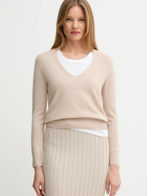 United Colors of Benetton sweter wełniany damski kolor beżowy lekki 1002D401Y