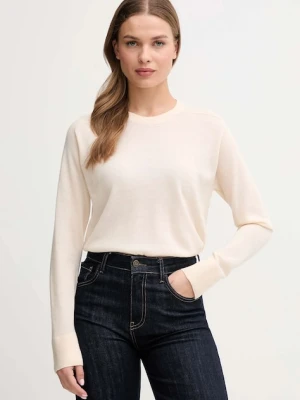 United Colors of Benetton sweter wełniany damski kolor beżowy lekki 11AHD10CV