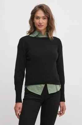 United Colors of Benetton sweter wełniany damski kolor czarny 1244D10C6