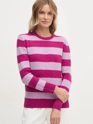 United Colors of Benetton sweter wełniany damski kolor fioletowy 103ME107E