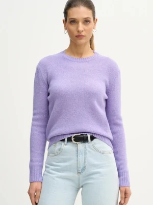 United Colors of Benetton sweter wełniany damski kolor fioletowy lekki