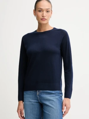 United Colors of Benetton sweter wełniany damski kolor granatowy lekki 11AHD10CV