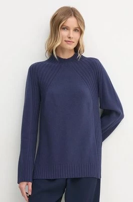 United Colors of Benetton sweter wełniany damski kolor granatowy lekki 1244D203E