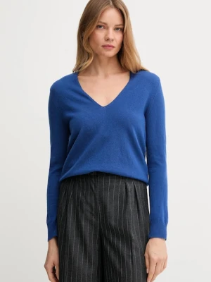 United Colors of Benetton sweter wełniany damski kolor niebieski lekki 1002D401Y