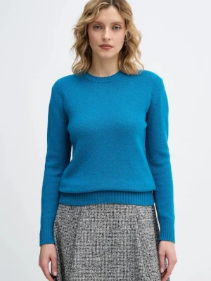 United Colors of Benetton sweter wełniany damski kolor niebieski lekki