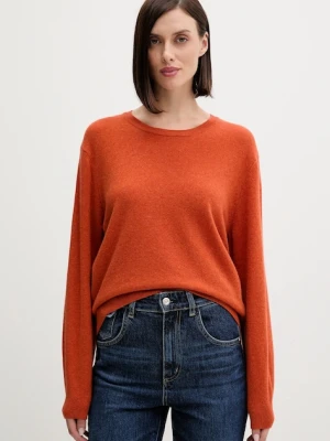 United Colors of Benetton sweter wełniany damski kolor pomarańczowy lekki 1002D10BG