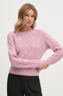 United Colors of Benetton sweter wełniany damski kolor różowy 1344D10BT