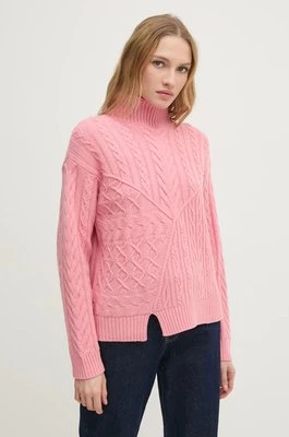 United Colors of Benetton sweter wełniany damski kolor różowy 1444D203L