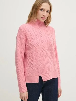 United Colors of Benetton sweter wełniany damski kolor różowy 1444D203L