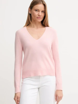 United Colors of Benetton sweter wełniany damski kolor różowy lekki 1002D401Y