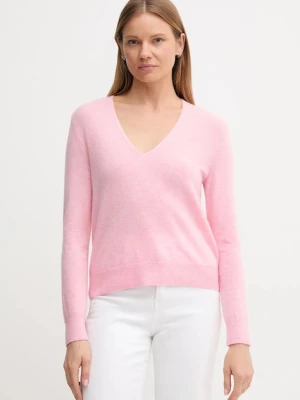United Colors of Benetton sweter wełniany damski kolor różowy lekki 1002D401Y