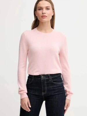 United Colors of Benetton sweter wełniany damski kolor różowy lekki