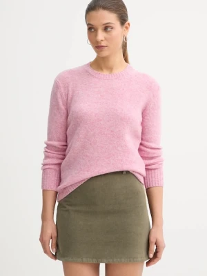 United Colors of Benetton sweter wełniany damski kolor różowy lekki