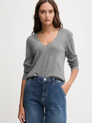 United Colors of Benetton sweter wełniany damski kolor szary lekki 1002D401Y