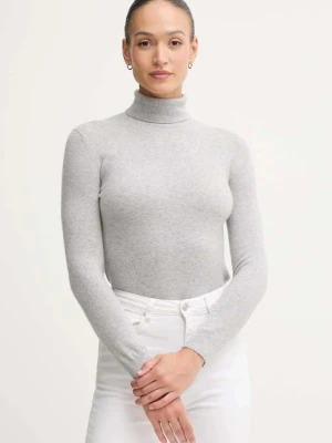 United Colors of Benetton sweter wełniany damski kolor szary z golfem 1002D2348