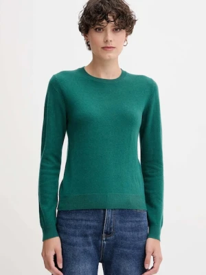 United Colors of Benetton sweter wełniany damski kolor zielony lekki 1002D1K01