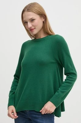 United Colors of Benetton sweter wełniany damski kolor zielony lekki 1044D10BH