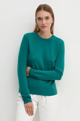 United Colors of Benetton sweter wełniany damski kolor zielony lekki