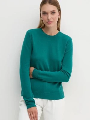 United Colors of Benetton sweter wełniany damski kolor zielony lekki