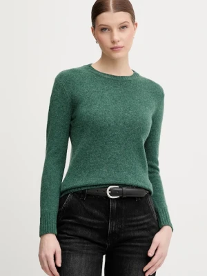 United Colors of Benetton sweter wełniany damski kolor zielony lekki