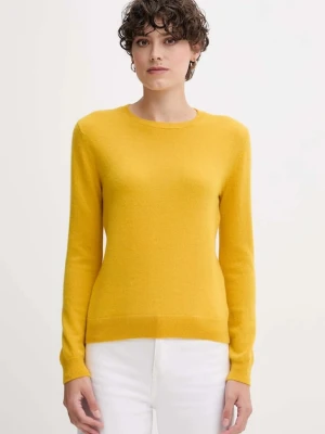 United Colors of Benetton sweter wełniany damski kolor żółty lekki