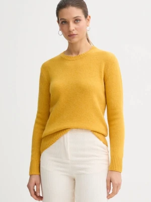 United Colors of Benetton sweter wełniany damski kolor żółty lekki
