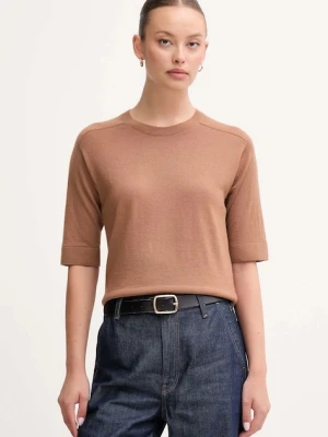 United Colors of Benetton sweter wełniany damskie kolor brązowy lekki 11AHD10E6