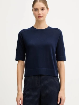 United Colors of Benetton sweter wełniany damskie kolor granatowy lekki 11AHD10E6