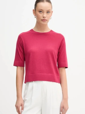 United Colors of Benetton sweter wełniany damskie kolor różowy lekki 11AHD10E6