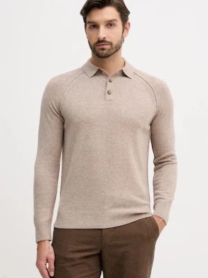 United Colors of Benetton sweter wełniany męski kolor beżowy lekki 1006U301Q