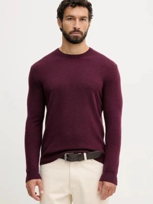 United Colors of Benetton sweter wełniany męski kolor bordowy lekki 1002U1G34