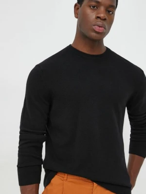 United Colors of Benetton sweter wełniany męski kolor czarny lekki