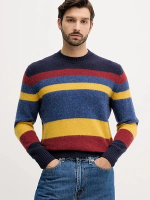 United Colors of Benetton sweter wełniany męski kolor granatowy 103MK10AR