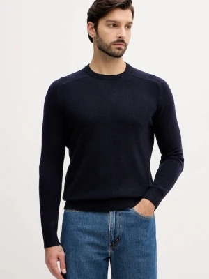 United Colors of Benetton sweter wełniany męski kolor granatowy lekki 1006U108W
