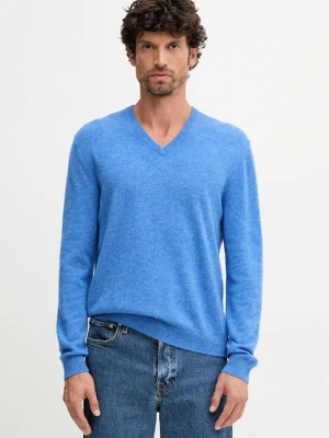 United Colors of Benetton sweter wełniany męski kolor niebieski 1002U4407