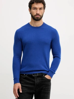 United Colors of Benetton sweter wełniany męski kolor niebieski lekki 1002U1G34