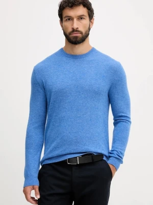 United Colors of Benetton sweter wełniany męski kolor niebieski lekki 1002U1G34