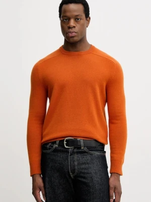 United Colors of Benetton sweter wełniany męski kolor pomarańczowy lekki 1006U108W