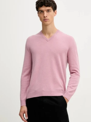 United Colors of Benetton sweter wełniany męski kolor różowy 1002U4407