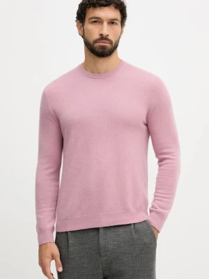 United Colors of Benetton sweter wełniany męski kolor różowy lekki 1002U1G34
