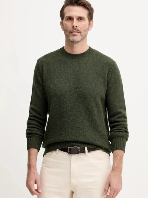 United Colors of Benetton sweter wełniany męski kolor zielony